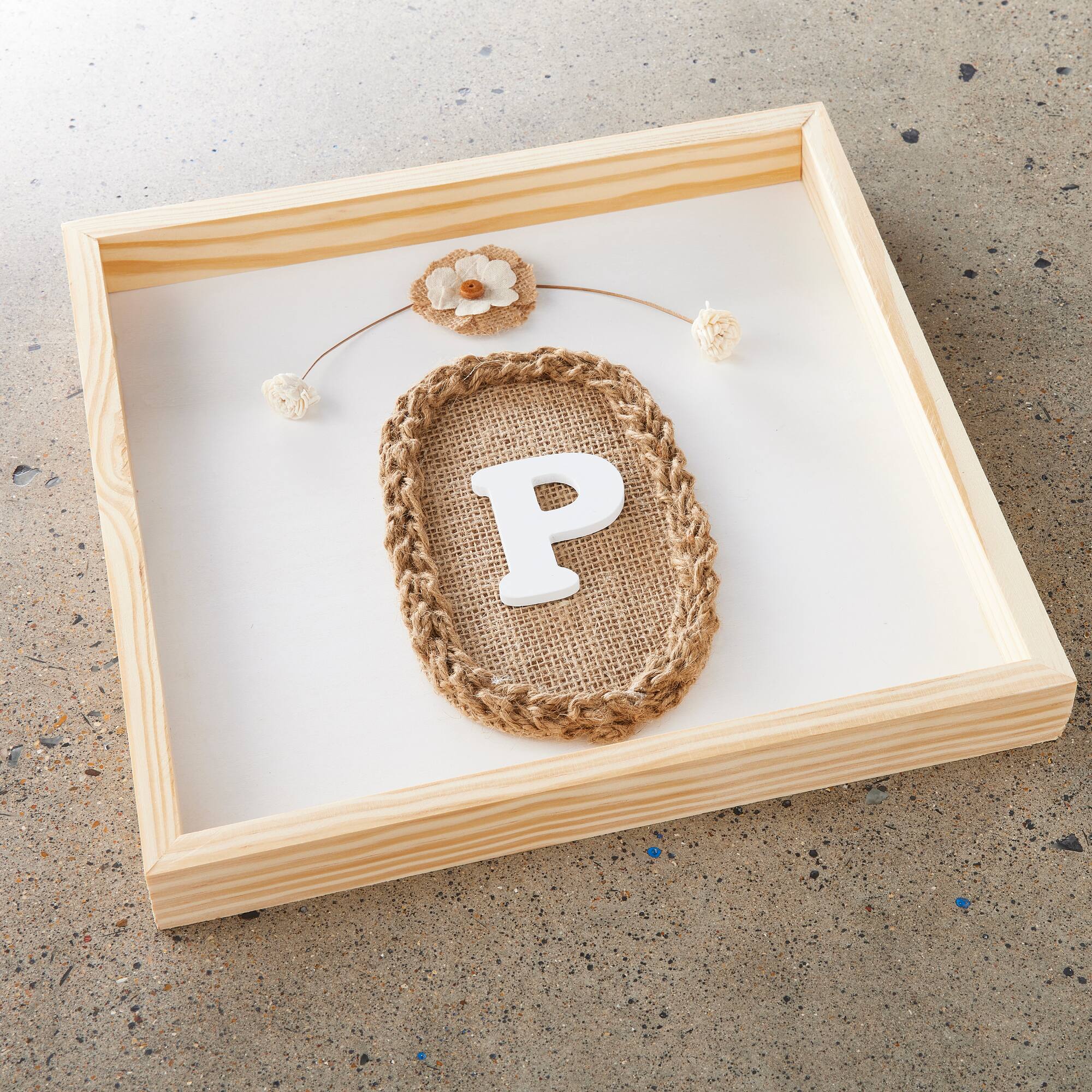 12" x 12" Whitewashed Framed Wood Sign by Make Market®